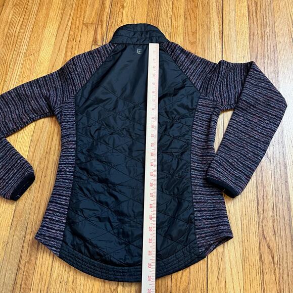 Title Nine Jacket Womens Small Black Wool Puffer Long Sleeve Purple Blend Trail - Picture 5 of 8